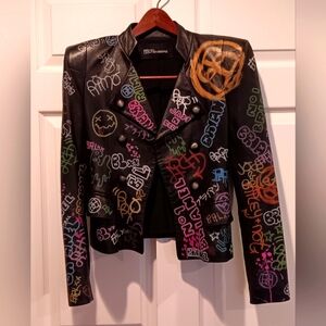 Brian Lichtenberg leather "graffiti" jacket.